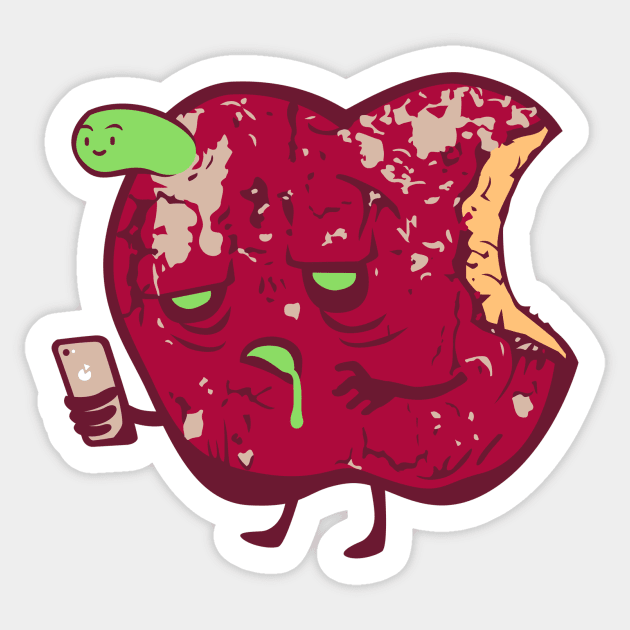 Zombie Apple Sticker by sant2